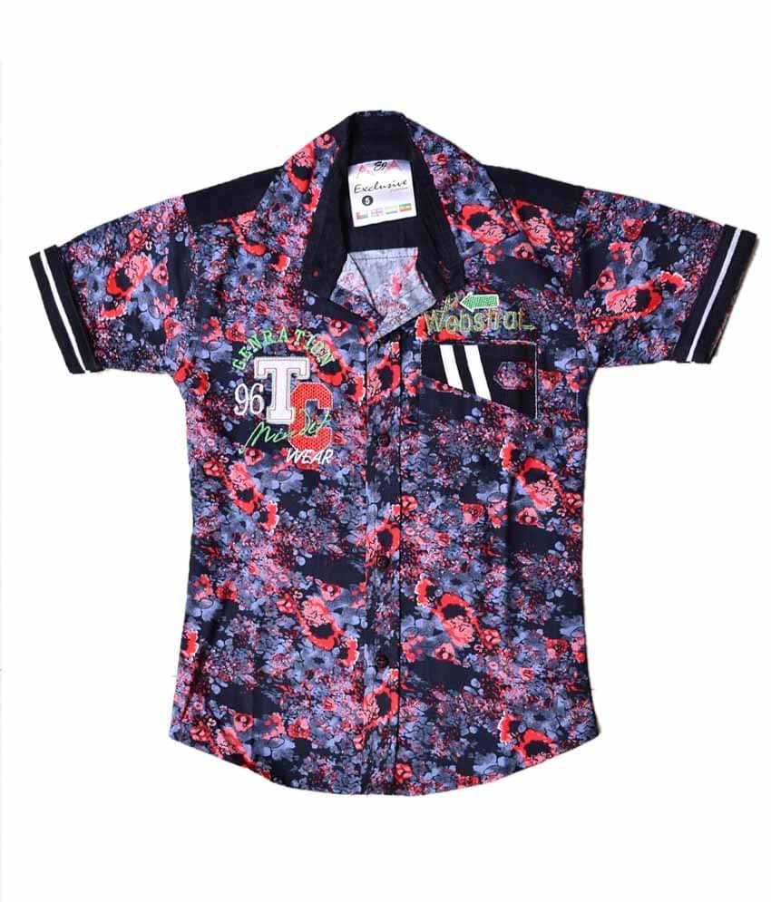     			British Terminal Pack of 1 Boys 100% Cotton Half Sleeves Shirt ( Red )