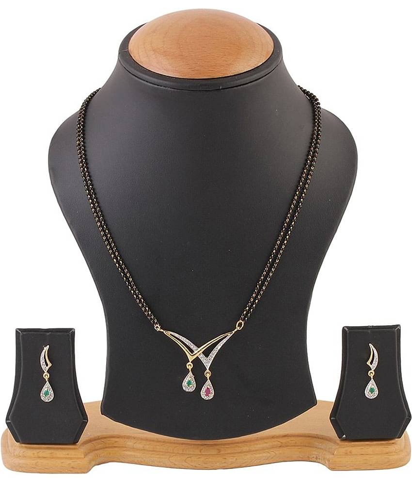 YouBella Traditional American Diamonds Mangalsutra Set