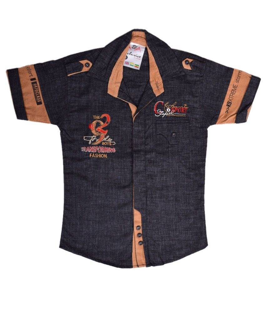 British Terminal Pack of 1 Boys 100% Cotton Half Sleeves Shirt ( Black ) British Terminal Pack of 1 Boys 100% Cotton Half Sleeves Shirt ( Black )