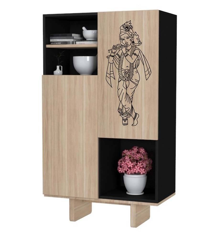    			WallDesign Artistic Krishna Black Wall Sticker (Small)