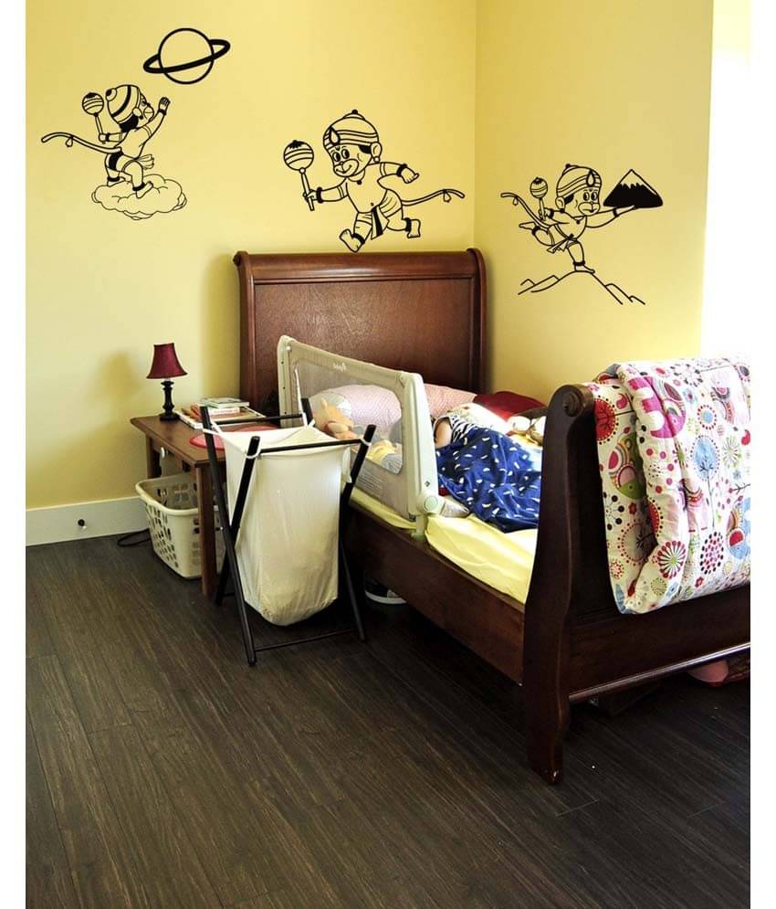     			WallDesign Bala Hanuman Black Wall Sticker (Large)
