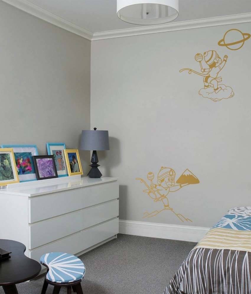     			WallDesign Bala Hanuman Gold Wall Sticker (Medium)