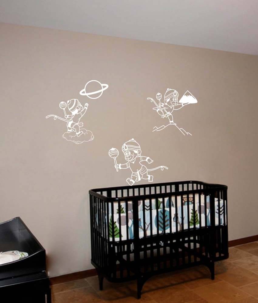     			WallDesign Bala Hanuman White Wall Sticker (Medium)