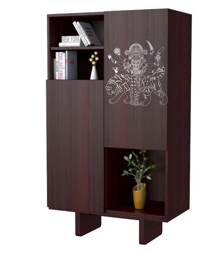     			WallDesign Durga with Tiger Silver Wall Sticker (Small)