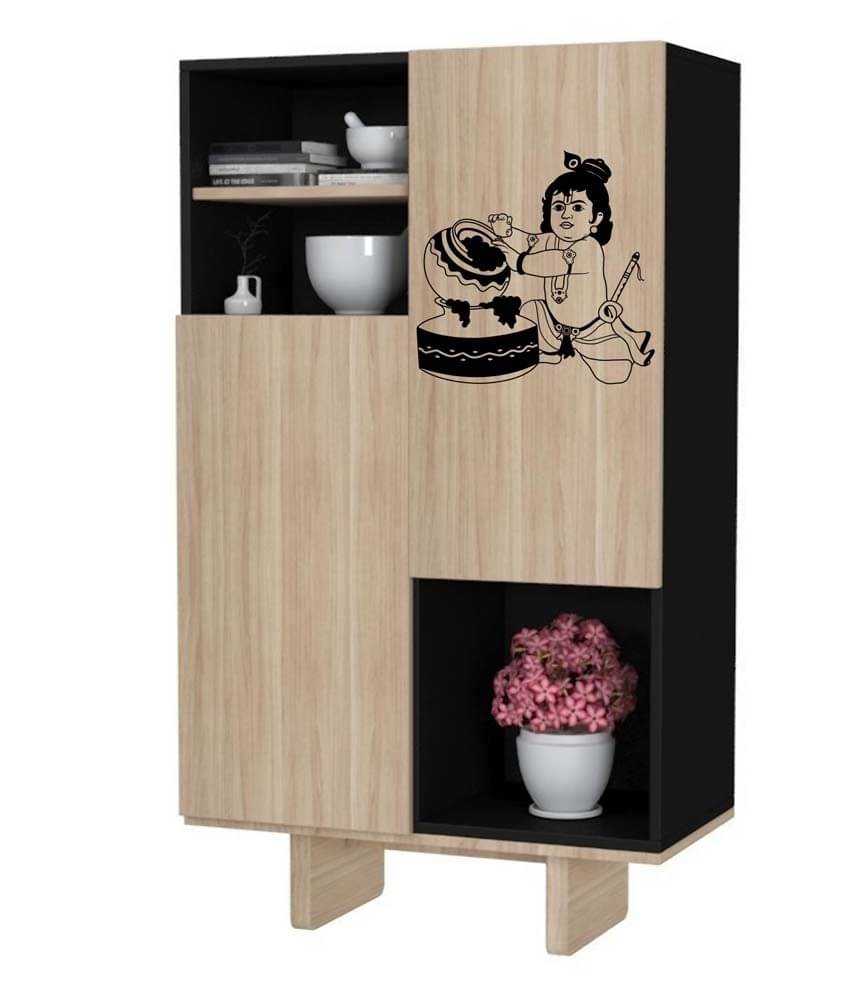     			WallDesign Little Krishna Black Wall Sticker (Medium)