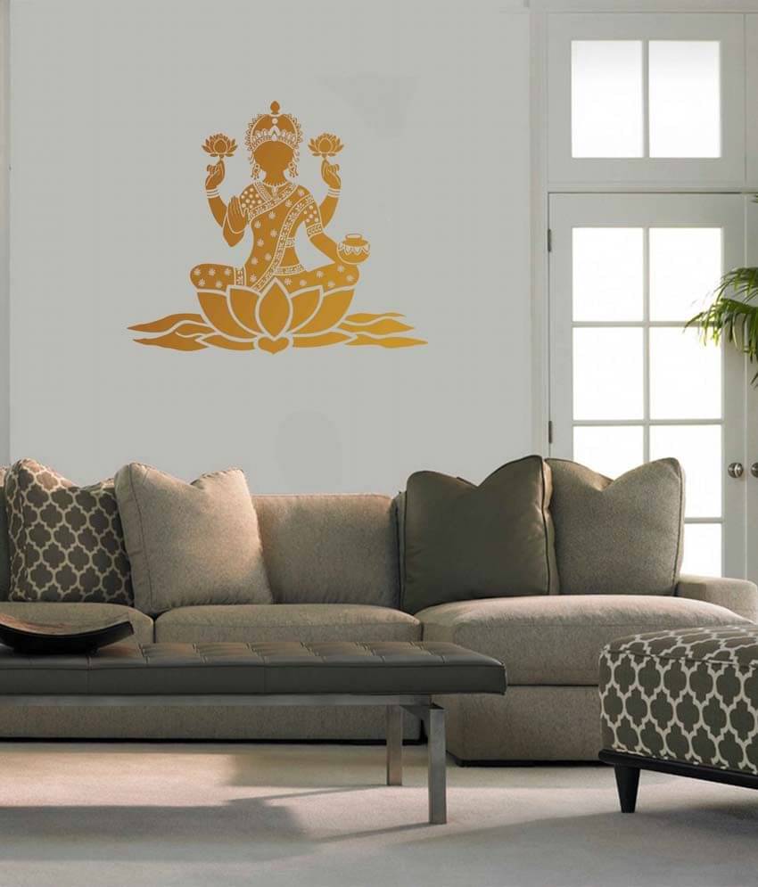 WallDesign Lotus Lakshmi Copper Wall Sticker (Small) WallDesign Lotus Lakshmi Copper Wall Sticker (Small)
