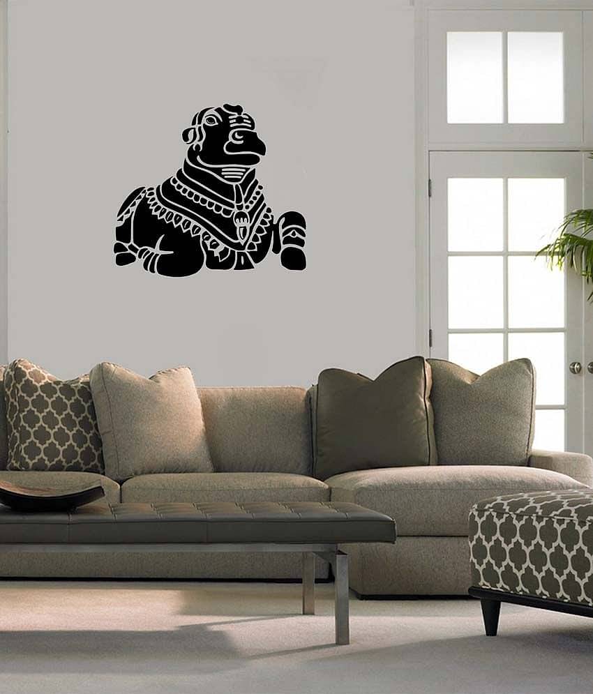 WallDesign Nandi Bull Black Wall Sticker (Small)