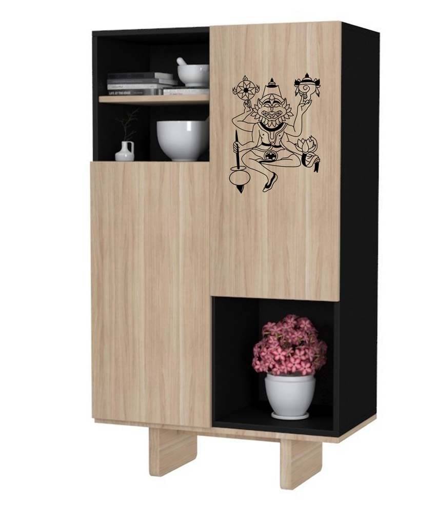     			WallDesign Narasimha Deva Black Wall Sticker (Small)