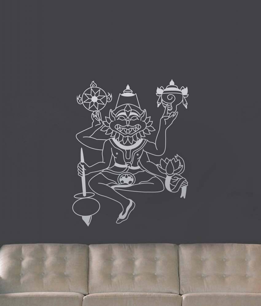 WallDesign Narasimha Deva Silver Wall Sticker (Small) WallDesign Narasimha Deva Silver Wall Sticker (Small)