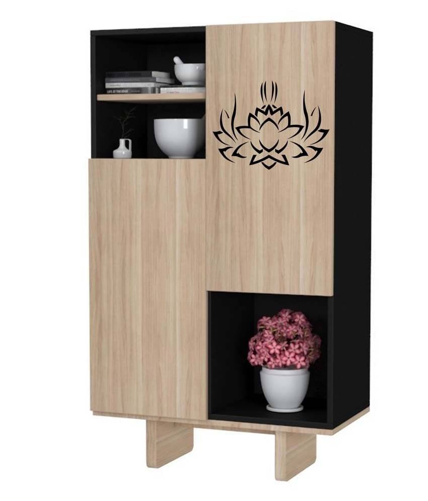     			WallDesign Tribal Lotus Black Wall Sticker (Small)