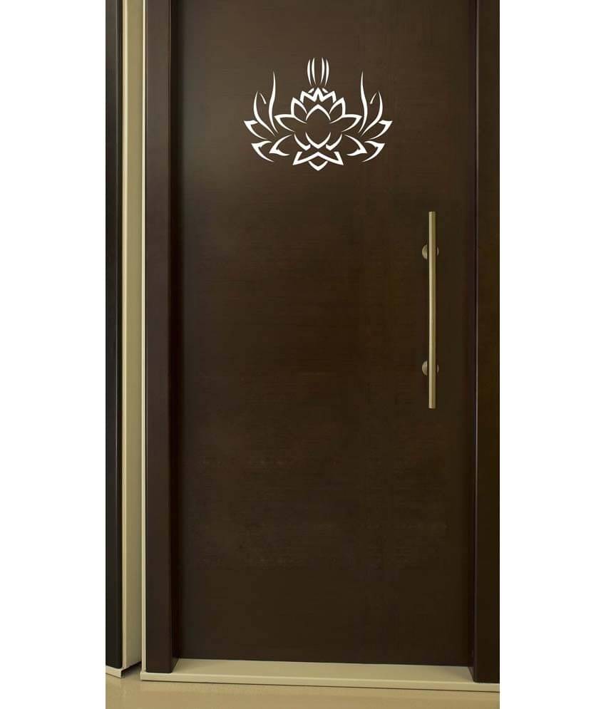     			WallDesign Tribal Lotus White Wall Sticker (Medium)