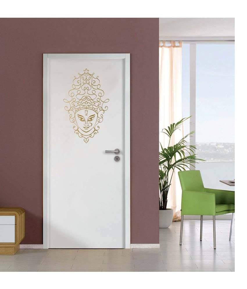 Walldesign Gold Goddess Durga Art Wall Sticker - Small     			Walldesign Gold Goddess Durga Art Wall Sticker - Small