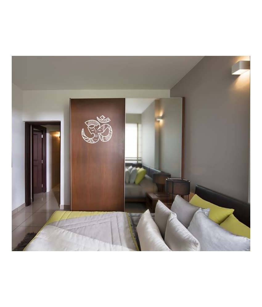 Walldesign White Om Buddha Wall Sticker - Medium     			Walldesign White Om Buddha Wall Sticker - Medium