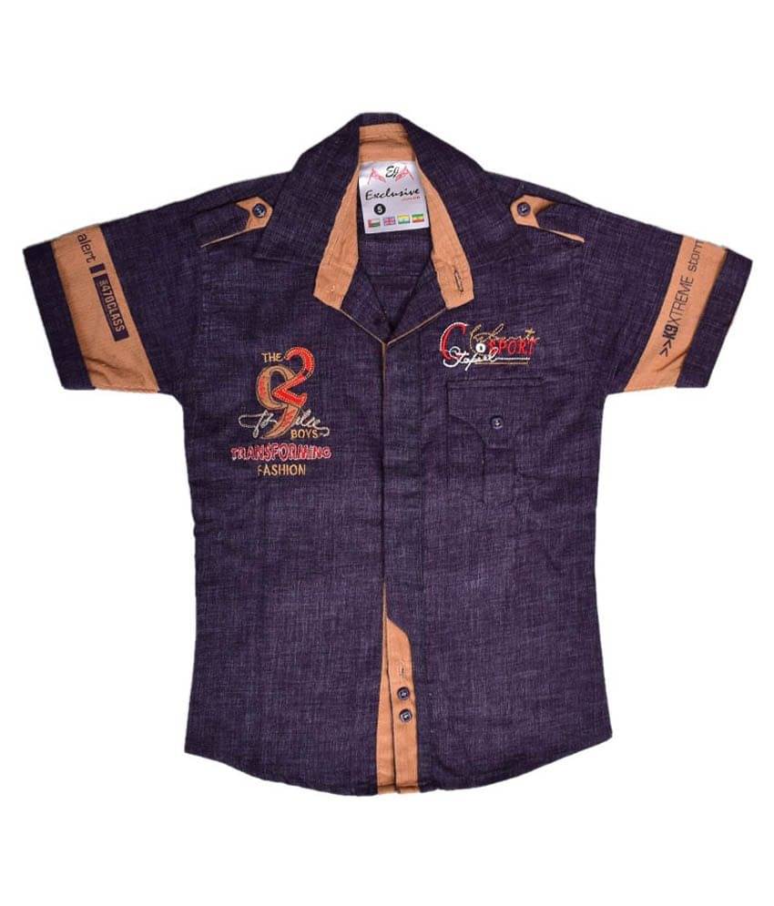 British Terminal Pack of 1 Boys 100% Cotton Half Sleeves Shirt ( Purple ) British Terminal Pack of 1 Boys 100% Cotton Half Sleeves Shirt ( Purple )