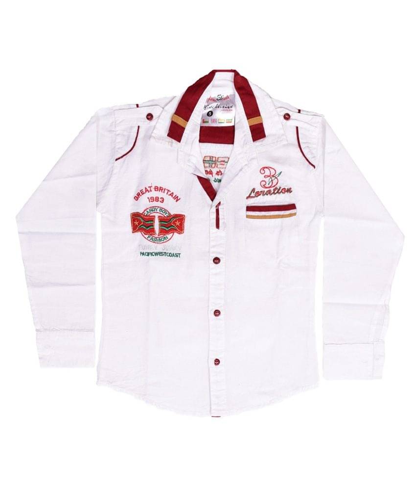 British Terminal Pack of 1 Boys 100% Cotton Full Sleeves Shirt ( White ) British Terminal Pack of 1 Boys 100% Cotton Full Sleeves Shirt ( White )