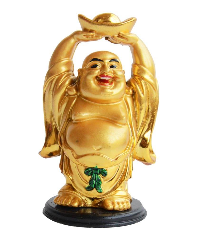     			Anjalika Yellow Laughing Buddha With Ingot