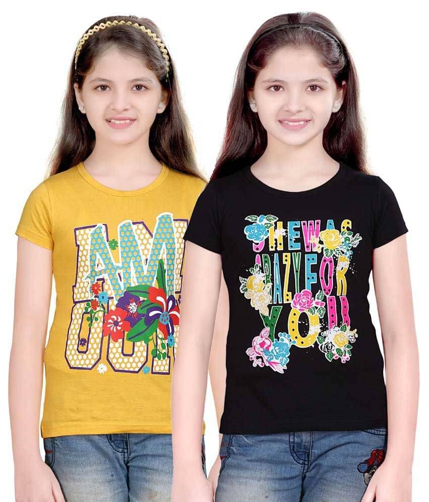     			Sini Mini Pack of 2 Girls 100% Cotton Combos ( Blue )