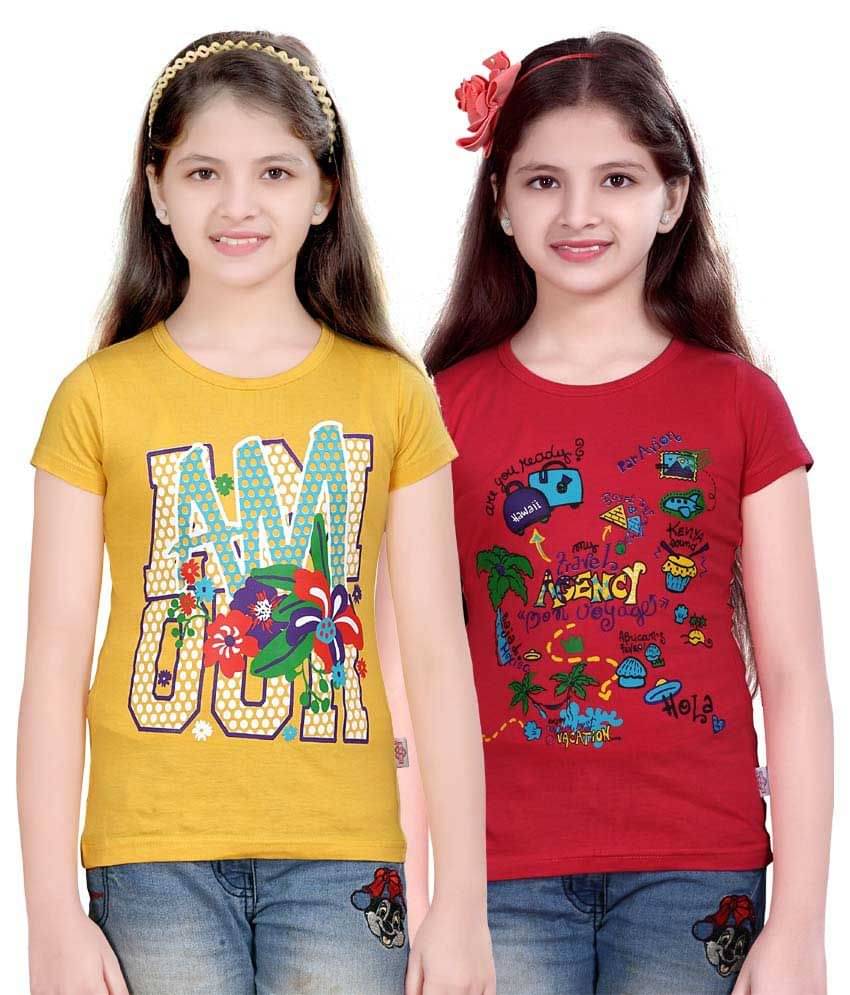     			Sini Mini Pack of 2 Girls 100% Cotton Combos ( Blue )