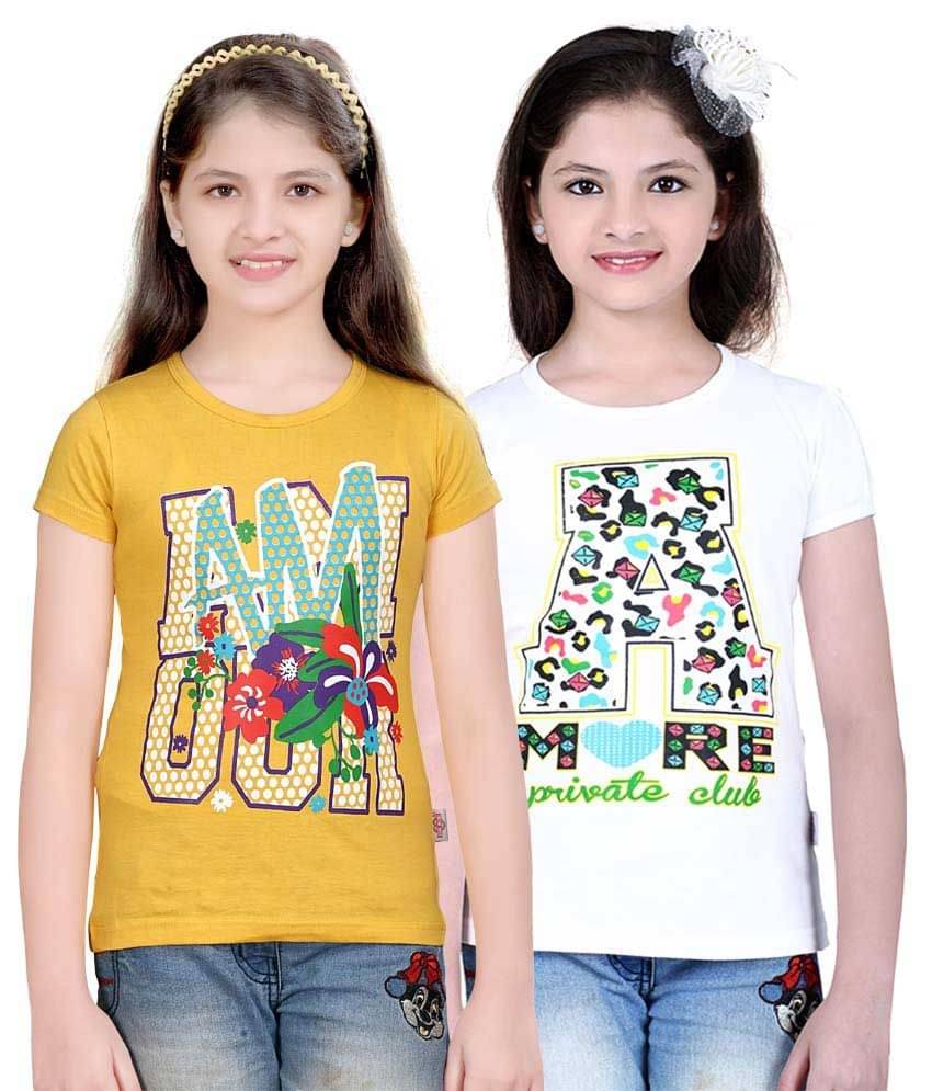     			Sini Mini Pack of 2 Girls 100% Cotton Combos ( Blue )