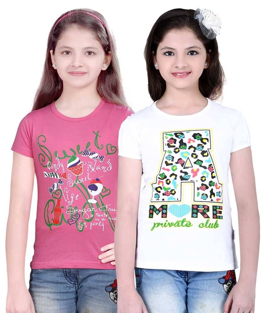     			Sini Mini Pack of 2 Girls 100% Cotton Combos ( Blue )