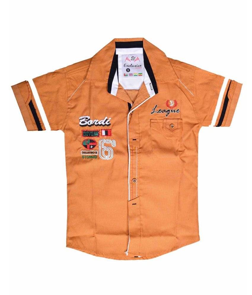 British Terminal Pack of 1 Boys 100% Cotton Half Sleeves Shirt ( Yellow )     			British Terminal Pack of 1 Boys 100% Cotton Half Sleeves Shirt ( Yellow )