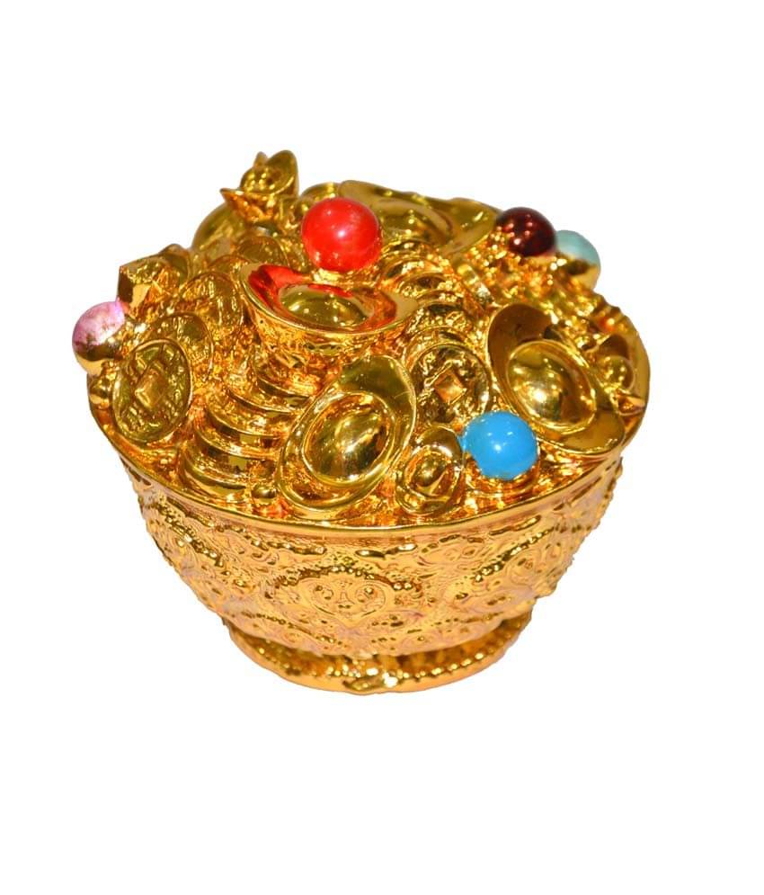     			Anjalika Yellow Fengshui Bowl Of Wealth Statue