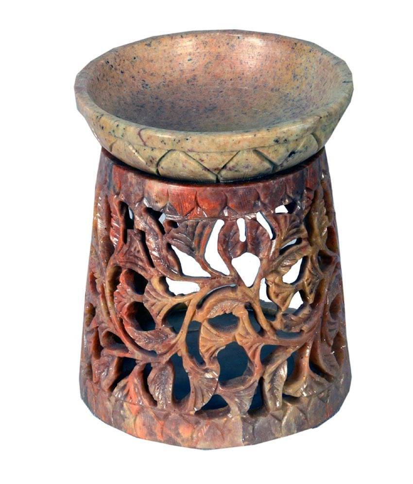     			Avinash Handicrafts Brown Soap Stone Carved Oil Burner Cone