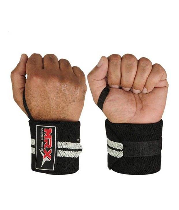     			MRX Weight Lifting Training Wrist Wraps For Wrist Support (Black/Grey)