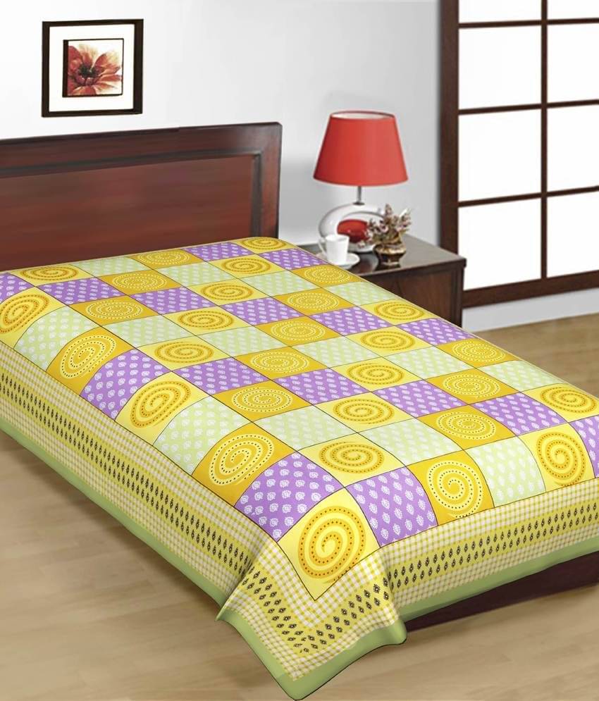     			Uniqchoice Cotton Single Bedsheet ( Multi )