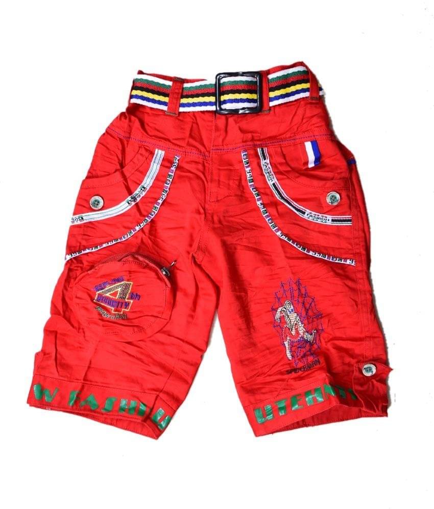     			British Terminal Pack of 1 Cotton Shorts For Boys ( Red )