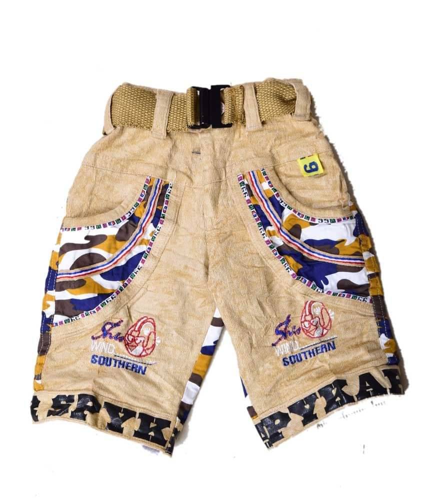     			British Terminal Pack of 1 Cotton Shorts For Boys ( Beige )