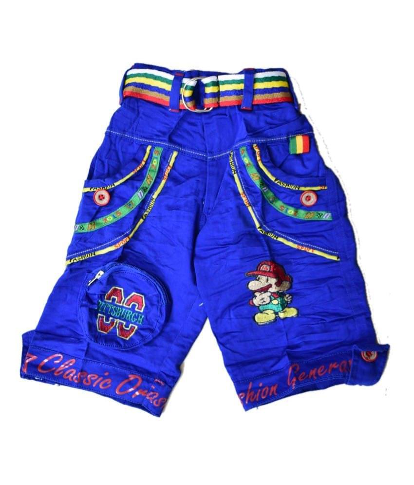     			British Terminal Pack of 1 Cotton Shorts For Boys ( Blue )