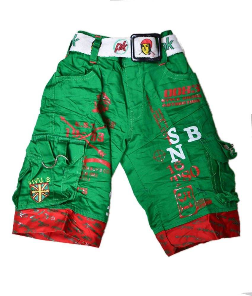     			British Terminal Pack of 1 Cotton Shorts For Boys ( Green )