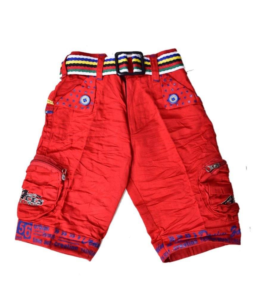     			British Terminal Pack of 1 Cotton Shorts For Boys ( Red )