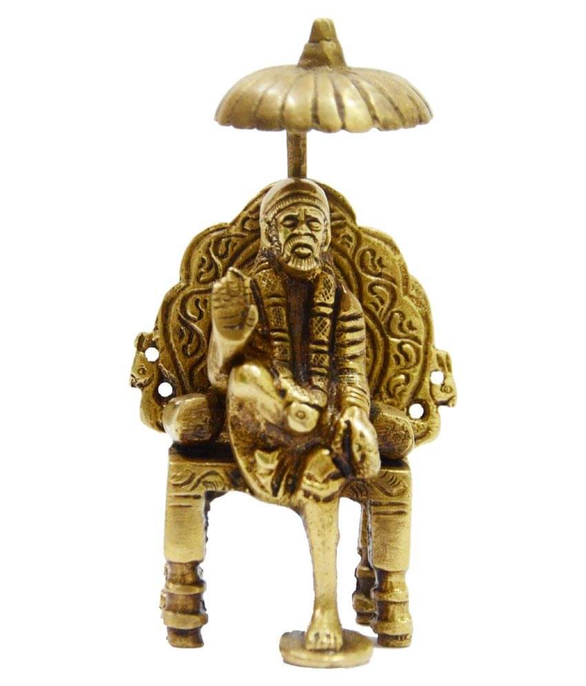     			Anjalika Yellow Brass Sai Baba Idol