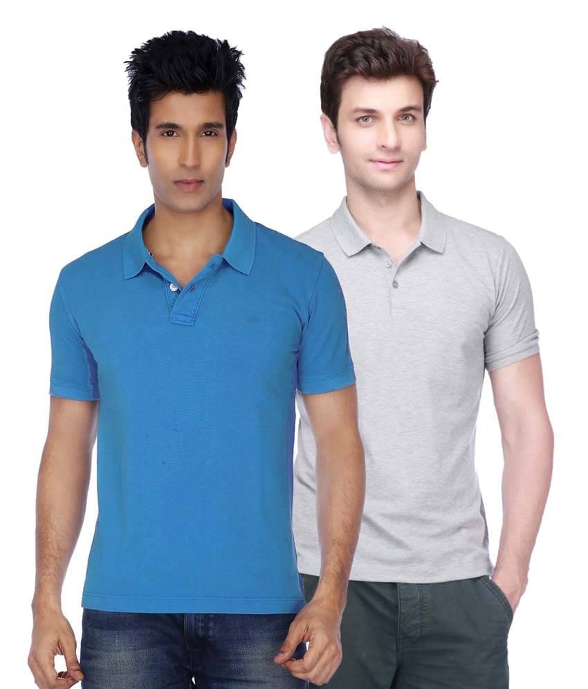 Concepts Multicolor Cotton Blend Half Sleeve Basics Polo T-Shirts - Pack Of 2 Concepts Multicolor Cotton Blend Half Sleeve Basics Polo T-Shirts - Pack Of 2