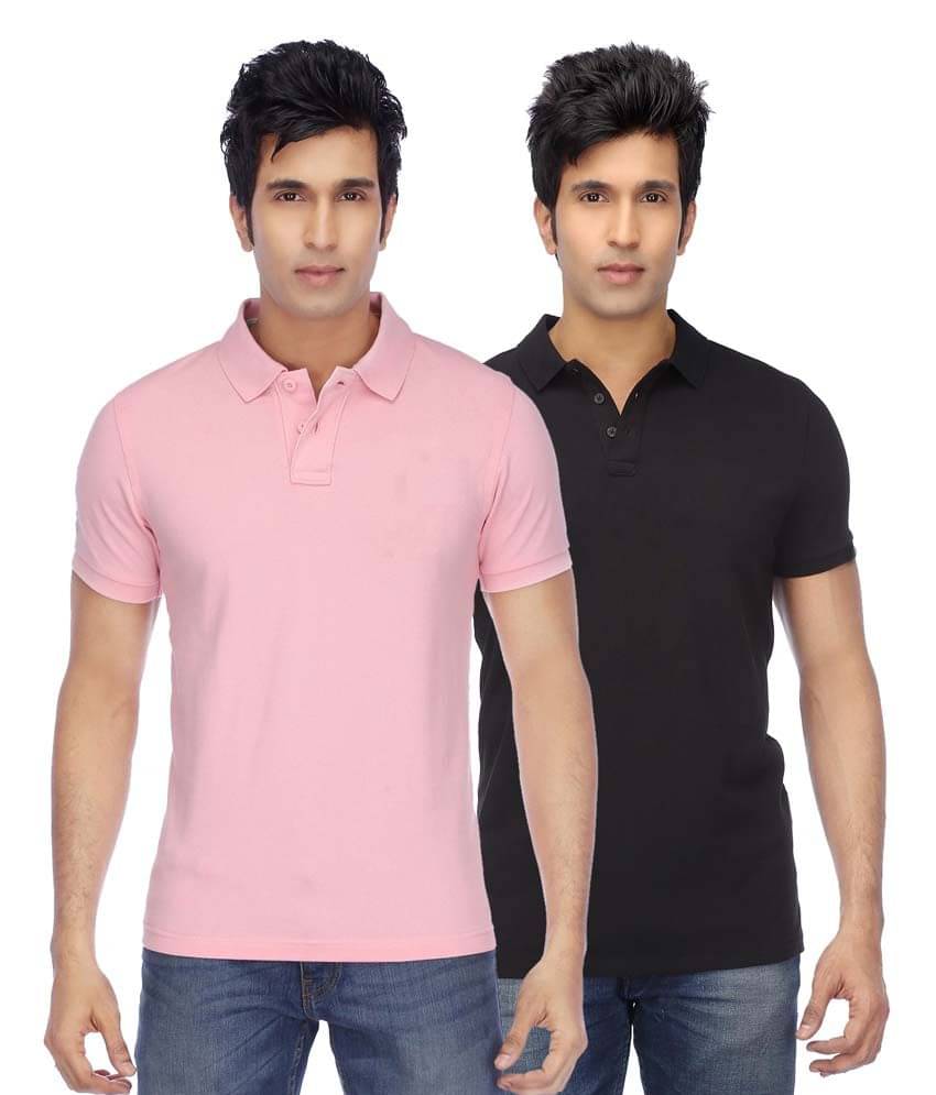 Concepts Multicolor Cotton Blend Half Sleeve Basics Polo T-Shirts - Pack Of 2 Concepts Multicolor Cotton Blend Half Sleeve Basics Polo T-Shirts - Pack Of 2