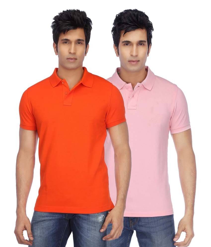 Concepts Multicolor Cotton Blend Half Sleeve Basics Polo T-Shirts - Pack Of 2 Concepts Multicolor Cotton Blend Half Sleeve Basics Polo T-Shirts - Pack Of 2
