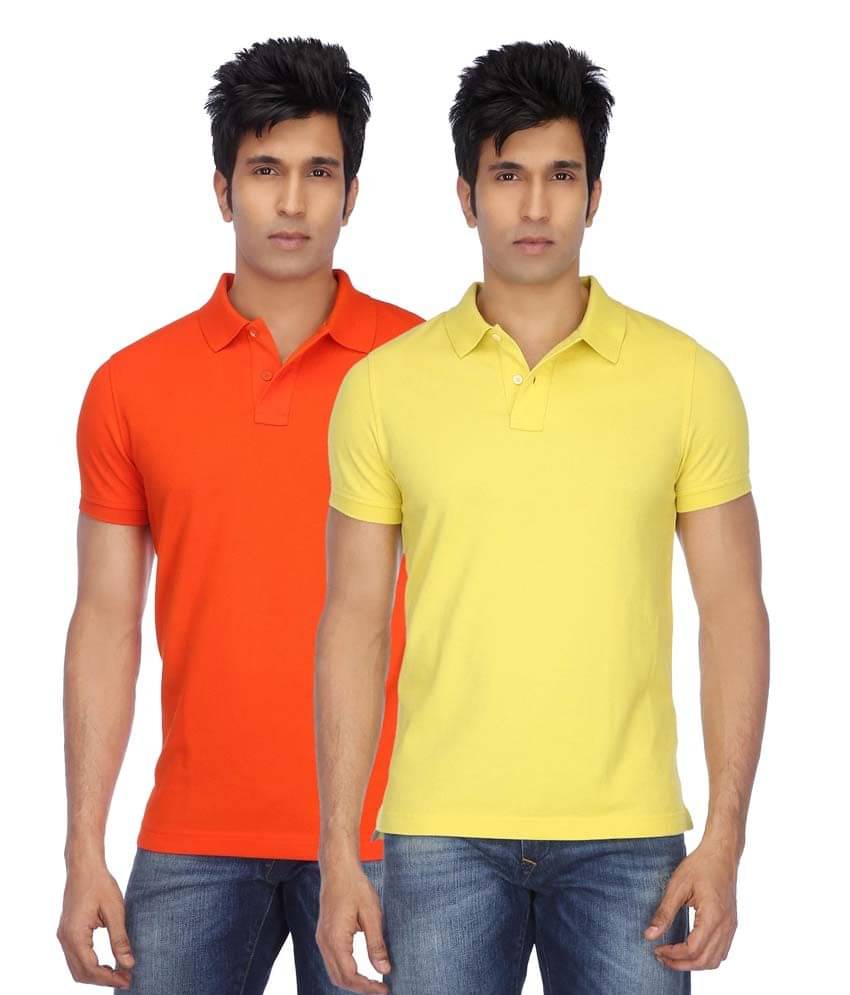 Concepts Multicolor Cotton Blend Half Sleeve Basics Polo T-Shirts - Pack Of 2 Concepts Multicolor Cotton Blend Half Sleeve Basics Polo T-Shirts - Pack Of 2