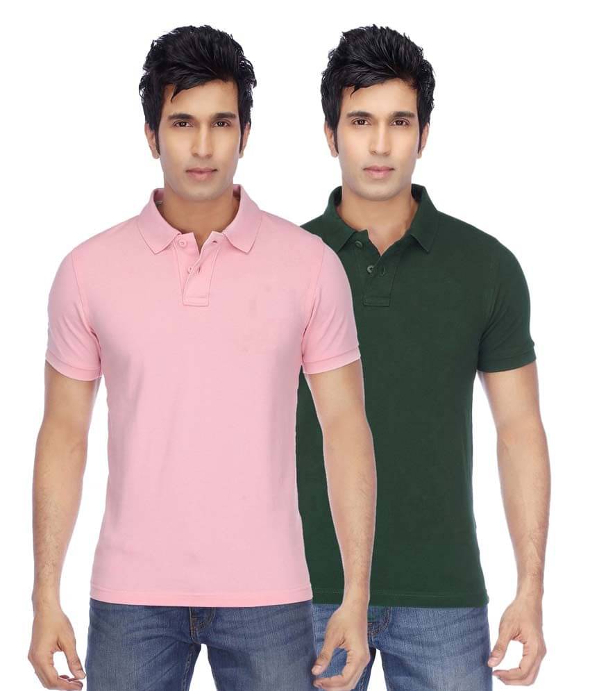 Concepts Multicolor Cotton Blend Half Sleeve Basics Polo T-Shirts - Pack Of 2 Concepts Multicolor Cotton Blend Half Sleeve Basics Polo T-Shirts - Pack Of 2