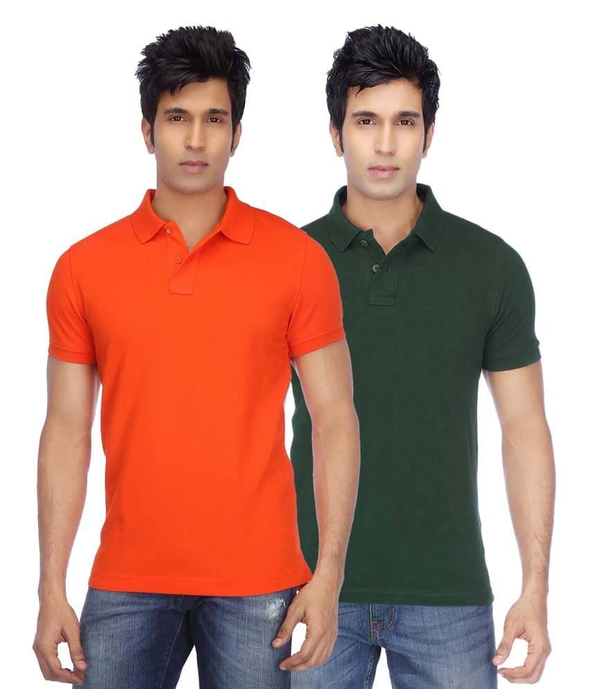 Concepts Multicolor Cotton Blend Half Sleeve Basics Polo T-Shirts - Pack Of 2 Concepts Multicolor Cotton Blend Half Sleeve Basics Polo T-Shirts - Pack Of 2