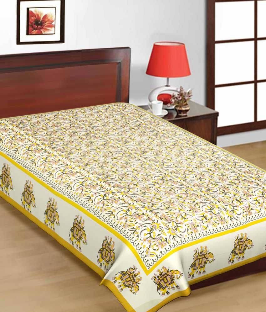     			UniqChoice Printed Cotton Single Bed Sheet