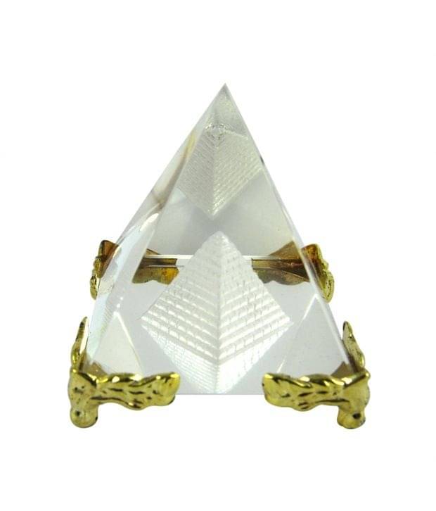Religious Kart White Crystal Crystal Pyramid With Stand Religious Kart White Crystal Crystal Pyramid With Stand