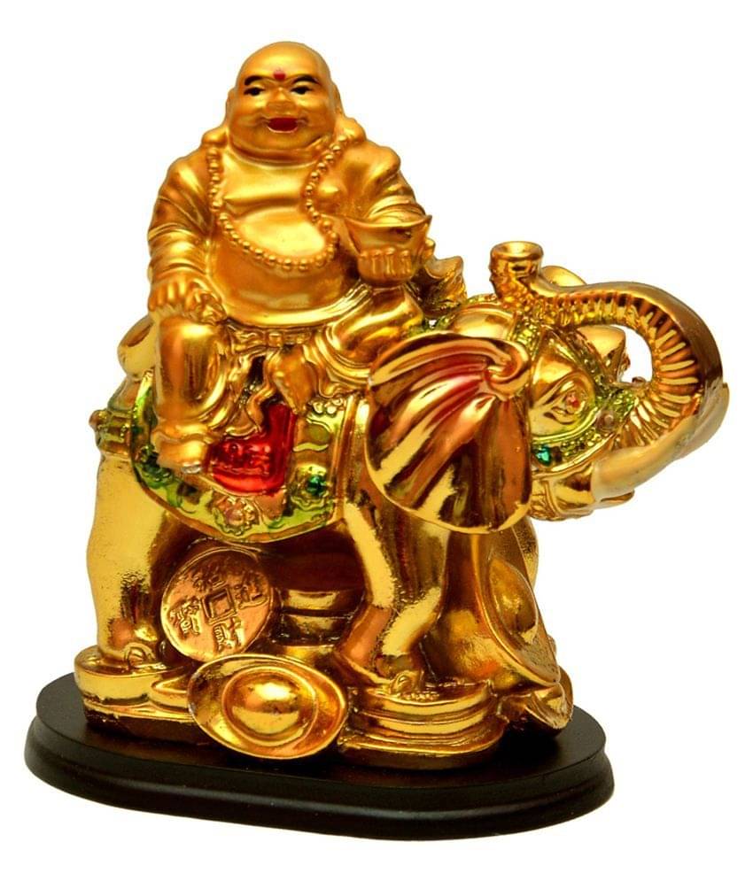 Vashoppee Laughing Buddha On A Elephant Showpiece Vashoppee Laughing Buddha On A Elephant Showpiece