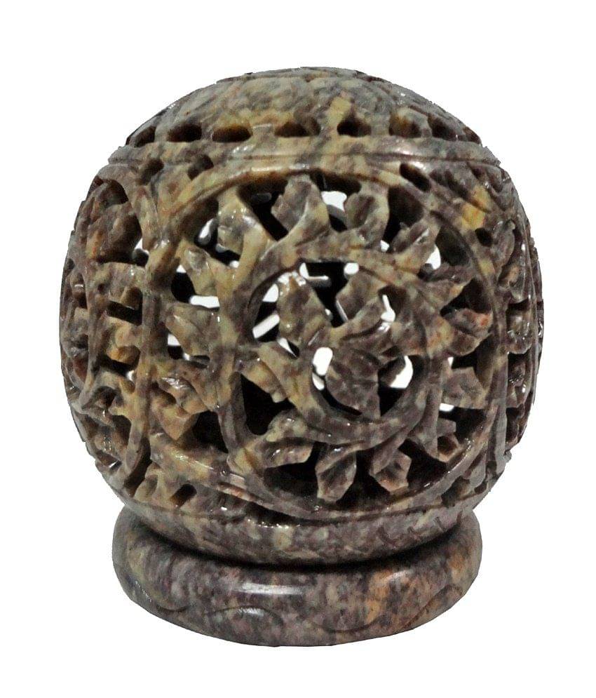 Avinash Handicrafts Soapstone Carved Ball Shape Candle Lamp     			Avinash Handicrafts Soapstone Carved Ball Shape Candle Lamp