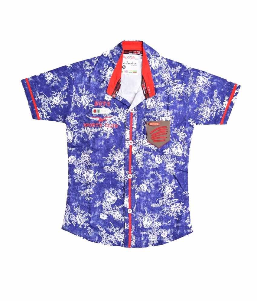 British Terminal Pack of 1 Boys 100% Cotton Half Sleeves Shirt ( Blue ) British Terminal Pack of 1 Boys 100% Cotton Half Sleeves Shirt ( Blue )