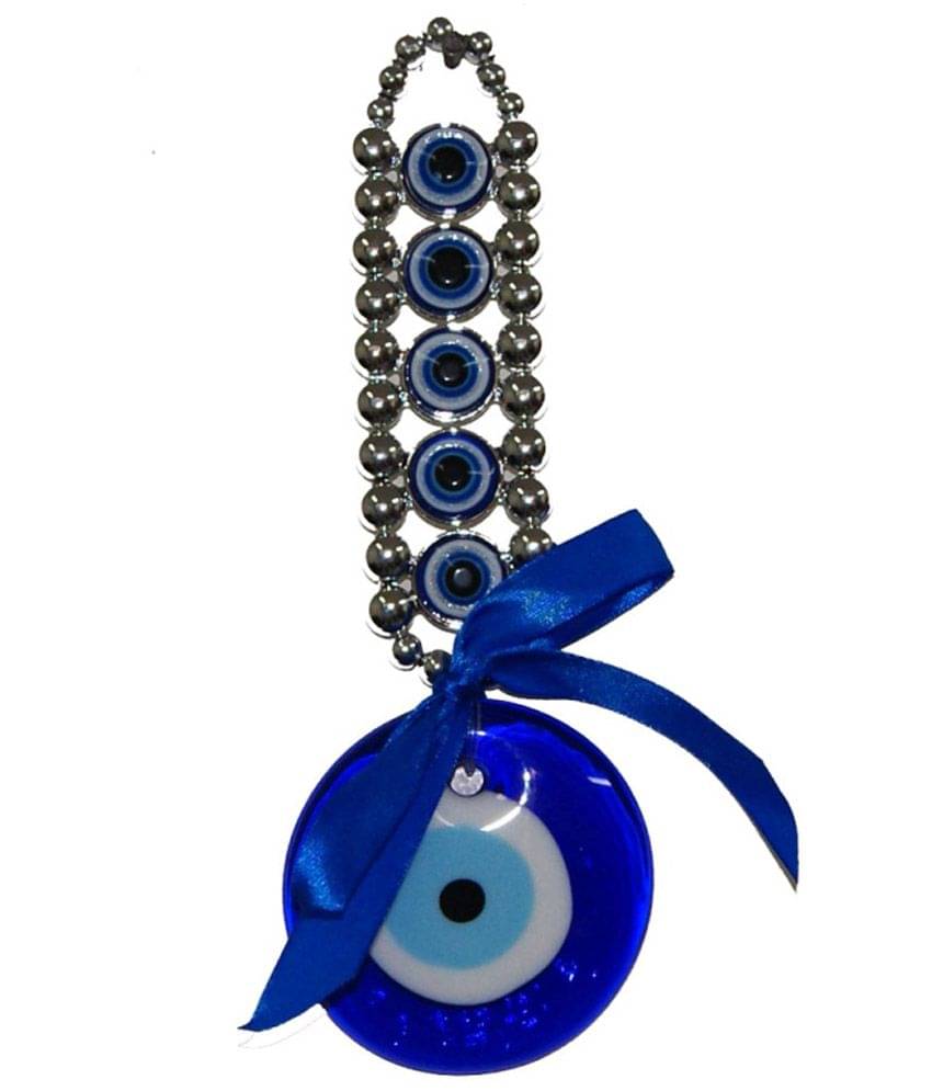 Vastughar Evil Eye Fengshui Hanging With 5 Elephants - Blue Vastughar Evil Eye Fengshui Hanging With 5 Elephants - Blue