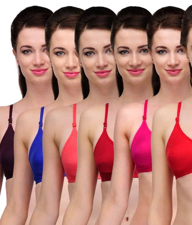 Softskin Pack of 6 Cotton Non Padded Women's Everyday Bra ( Multicolor )