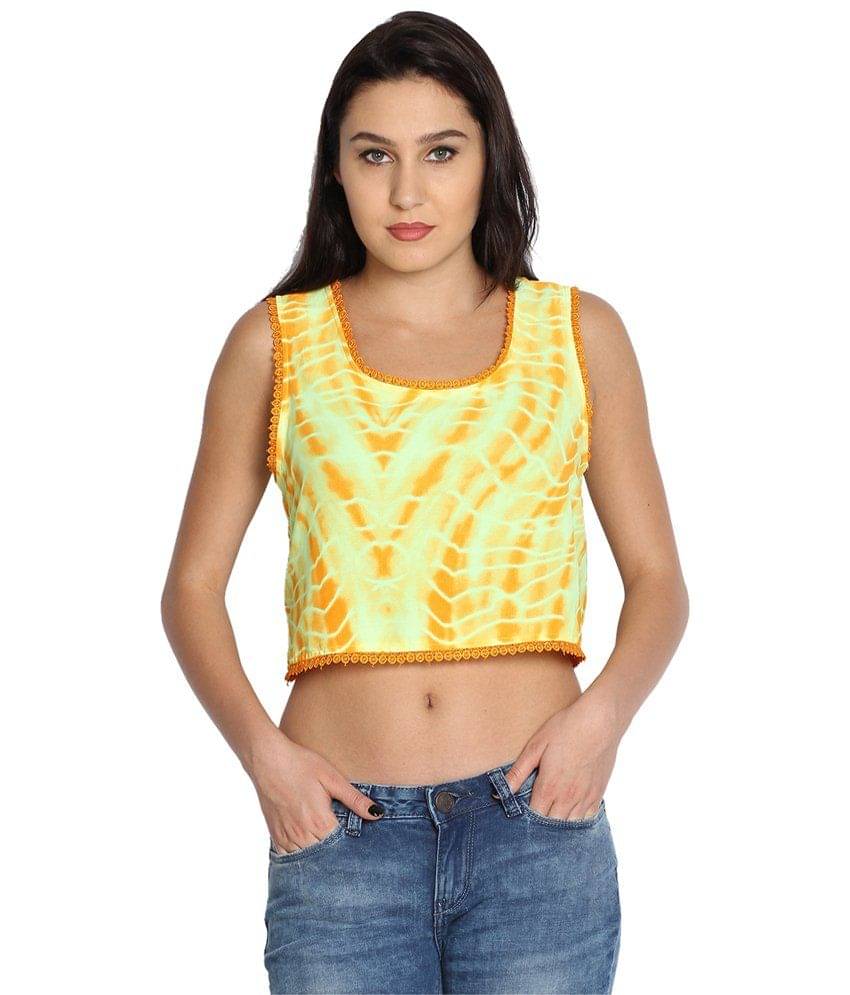     			Folklore Women's Polyester Regular Top ( Yellow )