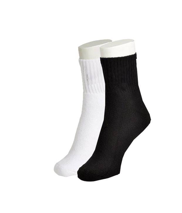 Unify Men Cotton Socks Black And White Combo - Pack Of 2     			Unify Men Cotton Socks Black And White Combo - Pack Of 2